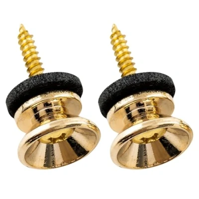 Imagen de Musiclily Pro Metal Enganche de Correa Strap Buttons para Guitarra Eléctrica Acústica estilo Fender o Bajo, Dorado (2 Piezas)