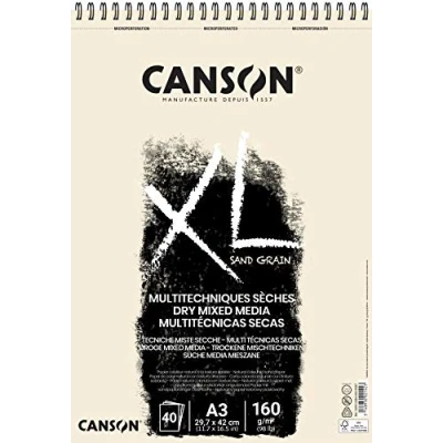 Imagen de Canson XL Touch Arenoso 160g Álbum Espiral A3 40H Blanco Natural