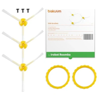 Imagen de BAKUUM Pack x3 Cepillos laterales Tornillos, para iRobot Roomba Series 800 y 900. Escobillas con cerdas ultra duraderas.