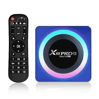 Imagen de Android 13.0 TV Box,X88 Pro 13 Acrylic 4GB RAM 64GB ROM RK3528 Quad Core WiFi6 Dual Band 2.4G/5.8G BT5.0 8K HDR10+ Ultra HD USB3.0 Smart Home Player