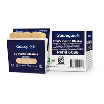 Imagen de Salvequick ® apósitos plásticos Fáciles de aplicar, flexibles y sencillos usar testados para alergias 270 por caja