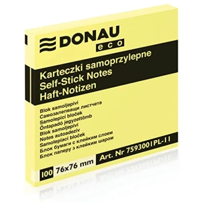 Imagen de Danubio Eco 7593001pl de 11 Notas Adhesivas, 76 x mm, 1 100 hojas, color amarillo claro