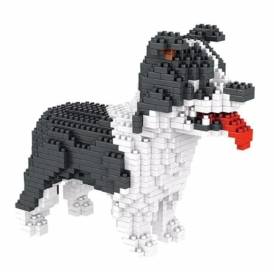 Imagen de Atomic Building Perro Border Collie (Perro Pastor). Figura para ensamblar con nanoblocs. 950 Piezas.