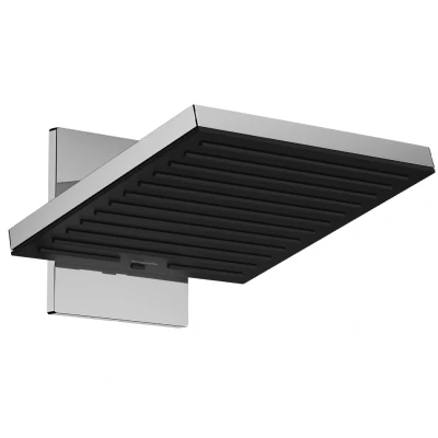 Imagen de hansgrohe Pulsify E, rociador de ducha ahorro agua 9 l/min (EcoSmart) con conexión a pared, fija rectangular, cabezal lluvia 2 tipos chorro, sistema antical, cromo