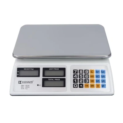 Imagen de Báscula de Tienda, Electrónica, Pantalla Digital, Capacidad Carga hasta 40 kg, 3 Pantallas, Dimensiones la Plataforma 32 x 23 cm, Tara, Precisión 2 Gramos, HDWR wagPRO S40