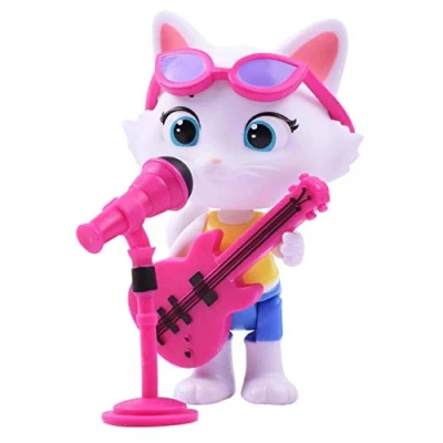 Imagen de 44 Gatos Milady con bajo, figura articulada 8 cm guitarra y micrófono de pie (Smoby 180111)