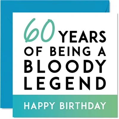Imagen de Divertida tarjeta de 60 cumpleaños para hombres y mujeres, con texto en inglés &quot;Being A Legend&quot;, años él, ella, mamá, papá, abuelo, niñera, tío abuela, 145 mm x