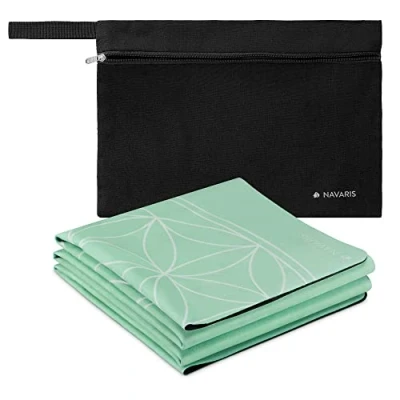 Imagen de Navaris Esterilla de Yoga Plegable Alfombra Gimnasia Antideslizante 183 x 61 0.15 CM Colchoneta Deportiva para Pilates Deporte En Verde