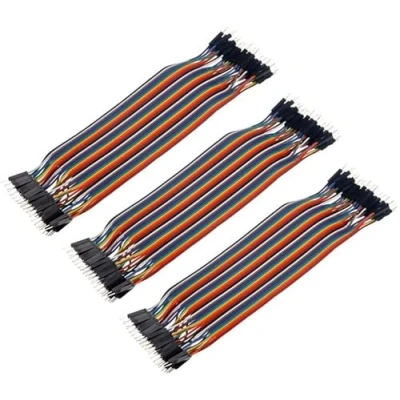 Imagen de Aihasd 120 PCS 30cm Macho Cable Dupont 1P Pasa Corriente para Arduino Tablero de circuitos