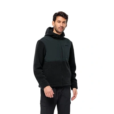 Imagen de Jack Wolfskin Felslicht Hooded Jkt M Chaqueta de Forro Polar, Azul Ocuro, S para Hombre