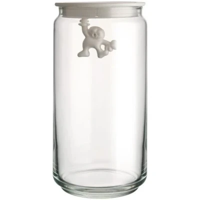 Imagen de Alessi Storage Jar Gianni A Little Man Holding On Tight AMDR06 W White 1.4 L by Mattia Di Rosa