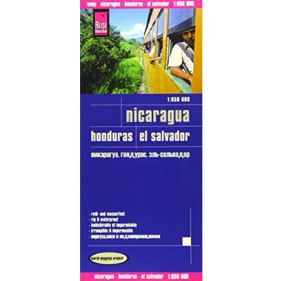 Imagen de Nicaragua, Honduras, El Salvador, mapa impermeable de carreteras. Escala 1:650.000 impermeable. Reise Know How.: Kartenbild 2seitig. Naturparks, ... and Honduras Salvador (1:650.000))