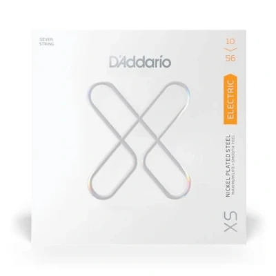 Imagen de D&#039;Addario XSE1056 cuerdas de guitarra eléctrica con revestimiento níquel XS. Máxima vida útil tacto suave y tono excepcional. Para guitarras 7 cuerdas. 10 56 Regular Light