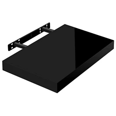 Imagen de WOLTU Estante de Pared Tablero Volato Flotante Libre CD DVD Libro Madera 40x22,9x3,8cm, Negro, RG9476sz