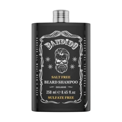 Imagen de BANDIDO champú para barba de 250 ml, jabón barba, limpieza y cuidado la natural sin sal ni sulfato, también como idea regalo, fragancia