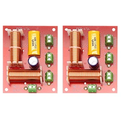 Imagen de Lullaxy 2 Piezas 200W 3 VíAs Altavoz de Audio Crossover Agudos + Medios Graves Altavoces Cruzados Independientes Divisor Frecuencia Filtro