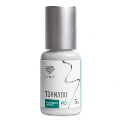 Imagen de LOVELY pegamento para pestañas TORNADO ultra rápido, tiempo de secado: INMEDIATO fuerza adhesiva 8 semanas, muy duradero extensiones profesionales 5ml, negro