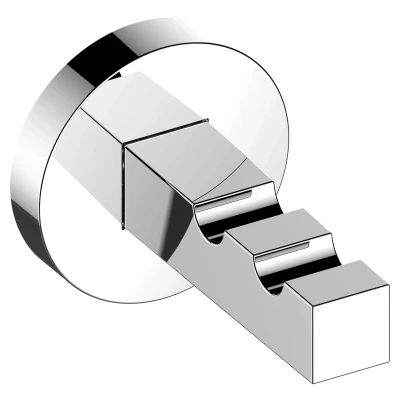 Imagen de Keuco Gancho doble de metal cromado brillante para toallas baño con dos ganchos colgar y albornoces, edición 90