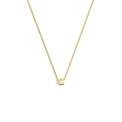 Imagen de SINGULARU Collar Personalizado Single Letter Colgante en Plata de Ley 925 con Acabado Baño Oro 18 Kt. Cadena Talla Unica Joyas para Mujer Letra C