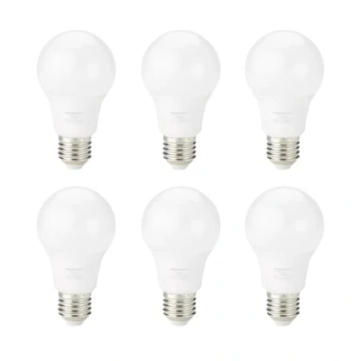 Imagen de Amazon Basics Bombilla LED, rosca Edison, casquillo E27, 8 W (equivalente a 60 W), blanco cálido, No Regulable, 6 Unidad (Paquete de 1)