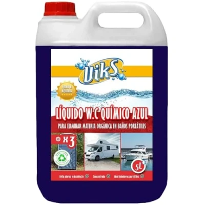 Imagen de Viks Líquido WC quimico Aditivo Ultra Concentrado para aguas negras Fluid Liquido caravana water Fragancia agradable y duradera 5 L