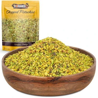 Imagen de pistachos Picados y Crudos Sin Sal 1 Kg de origen natural Vegano vegetariano cáscara Pelados frescos No tostados Dorimed