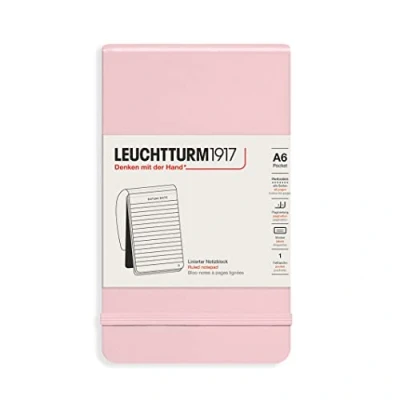 Imagen de LEUCHTTURM1917 364407 Bloc de notas Pocket (A6) 90 x 150 mm, Tapa Dura, 184 páginas numeradas, Powder, Lineas