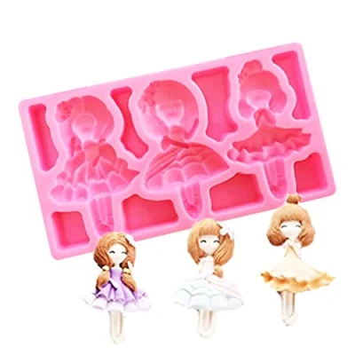 Imagen de moldes de silicona para niñas, diseño princesa, magdalenas, fondant, chocolate, caramelos, bebés, cumpleaños, decoración pasteles, chocolate