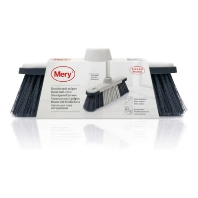 Imagen de Mery Escoba Antigolpes Cepillo para Barrer Atrapa Polvo Multi Superficies No deja rastro Gris/Negro, 28.5x7.5x19.5 cm