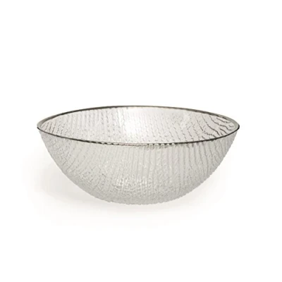 Imagen de Excelsa Ensaladera Platinum, Cristal, Borde Transparente/Plateado, 23 x 10 cm