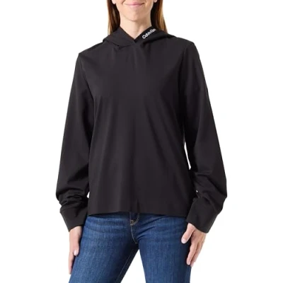 Imagen de Calvin Klein Jeans LOGO Elastic Milano Hoodie Sudadera, Mujer, Talla: Large, Black