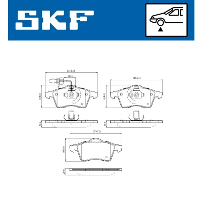 Imagen de SKF VKBP 80573 E Juego de pastillas freno con contacto avisador desgaste