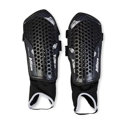 Imagen de Mitre Aircell Espinilleras de fútbol con Tobillera, Transpirables, Ligeras, Talla XS, Negro/Blanco
