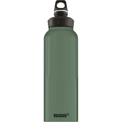 Imagen de SIGG WMB Traveller Green Leaf Touch botella cantimplora (1.5 L), con tapa hermética sin sustancias nocivas, de aluminio ligera