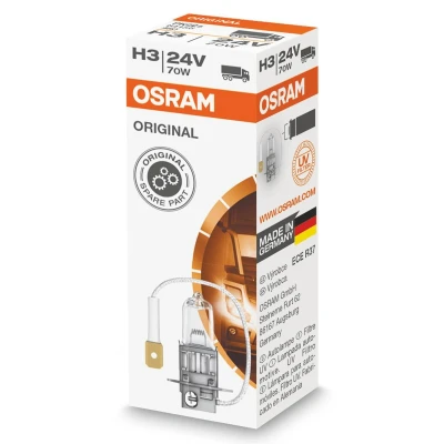 Imagen de OSRAM 64156 Lámpara, faro de carretera H3 24V 70W 3200K Halógena DAF: LF 45, SCANIA: P,G,R,T series