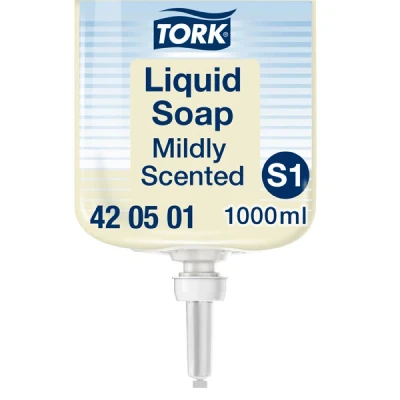Imagen de Tork 420501 Recambio de jabón líquido suave (cosmético), compatible con el sistema S1, 1 L, amarilla clara, unidad