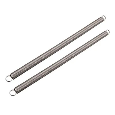 Imagen de sourcing map Resorte de extensión: diámetro del alambre 1,2 mm, exterior 14 acero longitud libre 300 mm tensión doble gancho pequeño 2 piezas