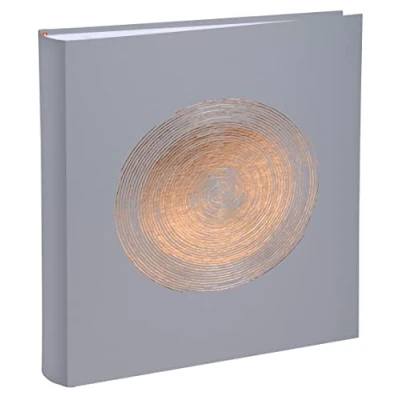 Imagen de Exacompta 16265E Álbum de fotos libro ELLIPSE 300 60 páginas en blanco formato 29 x 32 cm tapa símil piel gris con marca oro rosa forma elipse