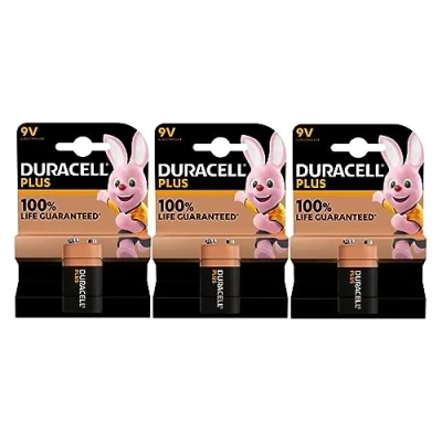 Imagen de 3X Duracell 9V Plus 6LR61/MN1604 (3 Blisters De 1 Batería) 3 Celdas