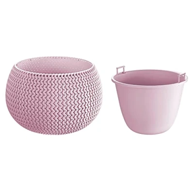 Imagen de Maceta redonda con deposito Splofy Bowl de plastico en color violeta 23,9 (largo) x (ancho) 16,1 (altura) cm