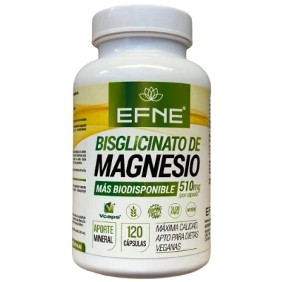 Imagen de Bisglicinato de Magnesio 100% + Citrato Vitamina B6 120 Cápsulas Vegano Reduce Estrés Fatiga 100 mg por Cápsula Alta Dosis Peso la 510 EFNE