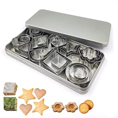 Imagen de Cortapastas Navidad, 30 Piezas moldes Galletas, Juego de Cortadores Galletas Cortador Geometría Moldes, Mini