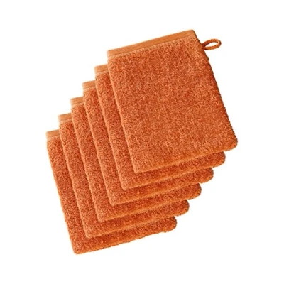 Imagen de de Witte Lietaer 199514 Wellness Juego 6 Guantes baño algodón 15 x 22 cm, 100% algodón, Naranja, 15x22 cm