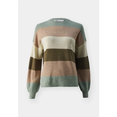 Imagen de ONLY Onlatia LS Stripe Jersey de punto, Mujer, Talla: XXL, Hedge green/toasted coconut/pumice stone/breen