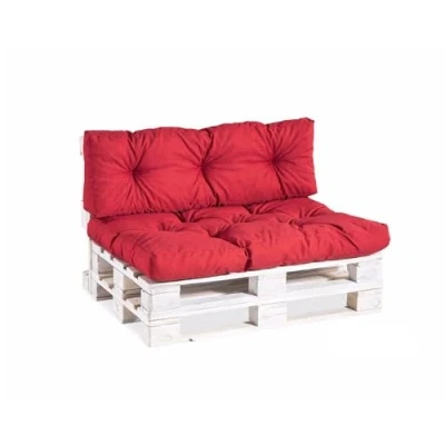 Imagen de Gutekissen® Cojines para palets PPI (Set (Asiento 120x80 +Respaldo 120x40), Rojo)