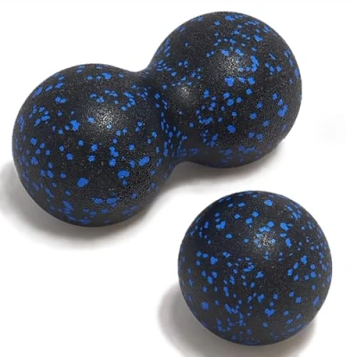 Imagen de Juego de 2 bolas automasaje, doble bola pequeña, masaje cacahuete, lacrosse muscular, rodillo muscular para columna vertebral, entrenamiento fascia, acupresión fascitis