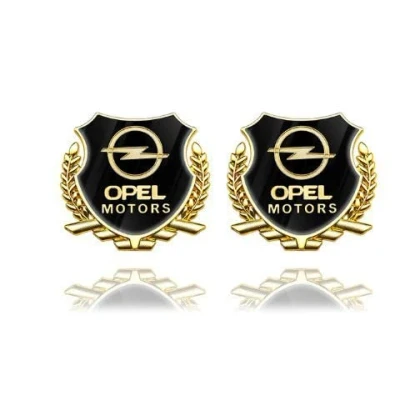 Imagen de HEYCE 2 Pegatinas de Metal 3D para Coche, Puerta Lateral, Ventana Emblema, capó, Maletero, Auto, ala, Estilo, Opel Astra Insignia Mokka Zafira Corsa Crossland GT Karl,Gold