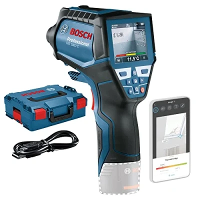 Imagen de Bosch Professional 12V System Termómetro de infrarrojos GIS 1000 C (sin batería ni cargador, con función aplicación, rango temperatura: 40 a C, en caja)