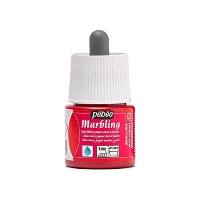 Imagen de Pébéo Botella Marmoleado 45ml Rosa Bangalore Pintura Efecto Color Acabado Brillante en Superficies Ligeras y Porosas
