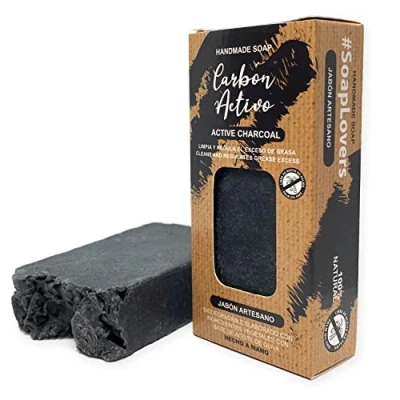 Imagen de Jabón Natural de Carbón Activo Jabon Manos, Cuerpo, y Cara L